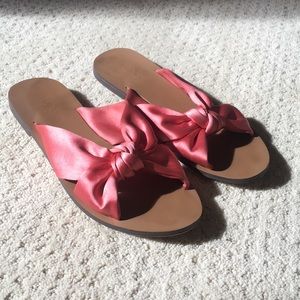 Pink J-Crew Ribbon Sandal